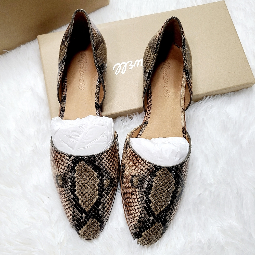 Madewell Marisa d'Orsay Embossed Snakeskin Flat 9 - Picture 6 of 10
